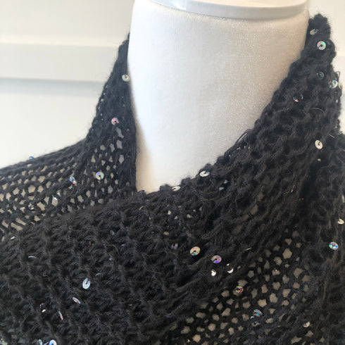 Modular KNITTING PATTERN: Sequined Stole, Garter Stitch Shawl